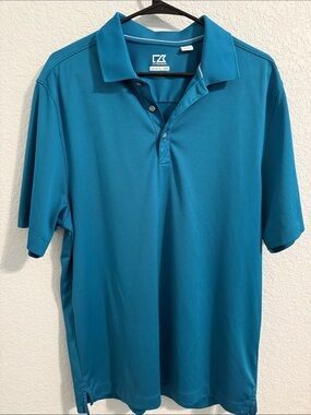 Cutter & Buck PGA Teal Short-Sleeve Glendale Polo Size Large